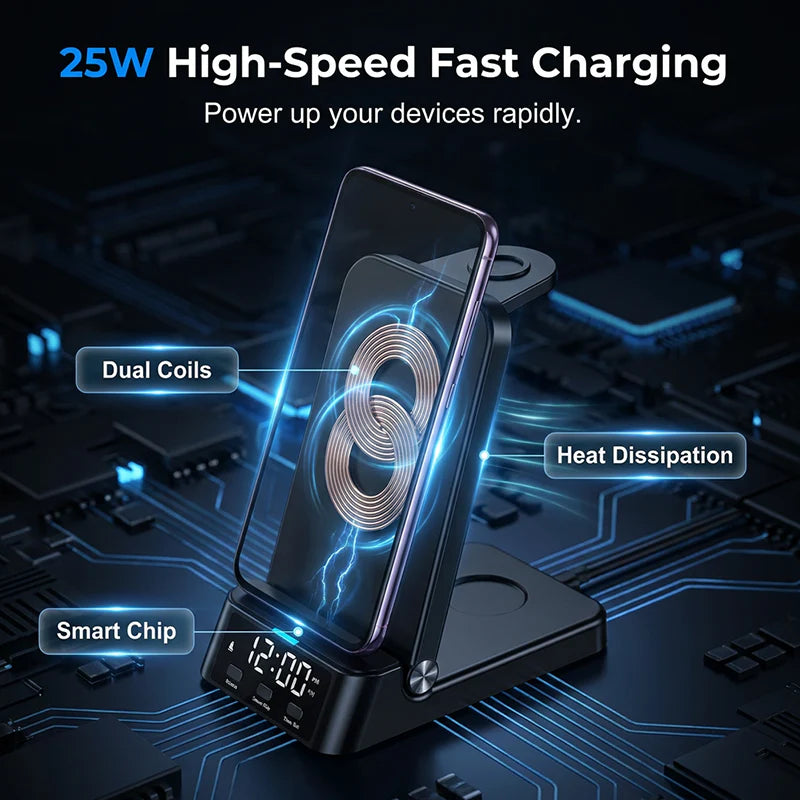 2026 HOT NEW 3-in-1 Fast Wireless Charger Stand